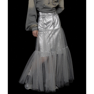 メゾンスペシャル(MAISON SPECIAL)のMetallic Hard Tulle Skirt(ロングスカート)