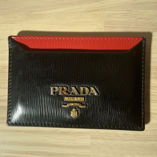 プラダ(PRADA)のPRADA プラダ カードケース　1MC208 ブラック/レッド(その他)