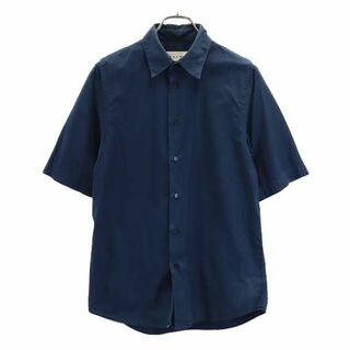 マルニ イタリア製 半袖 オープンカラーシャツ 44 ネイビー系 MARNI メンズ