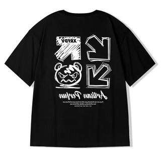 くま クマ 半袖 ストリート 黒 Tシャツ メンズ XL アメカジ 韓国 (Tシャツ/カットソー(半袖/袖なし))