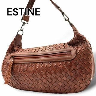 ESTINE エスティーヌ　ハンドバッグ　レザー 2way ブラウン　J042(トートバッグ)