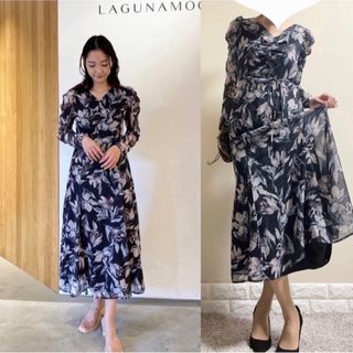 LagunaMoon - 美品！ラグナムーン　LAGUNAMOON 洗える　花柄　ロングワンピース　SM 