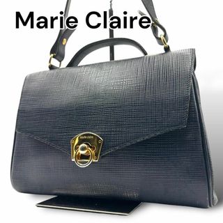 Marie Claire - マリクレール　ショルダーバッグ　ネイビー　レザー　J059