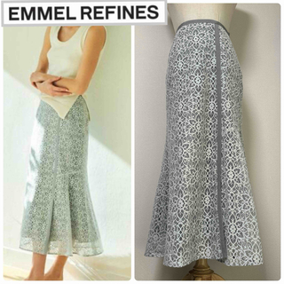 エメルリファインズ(EMMEL REFINES)のEMMEL REFINES 切り替えデザイン 2WAYレーススカート(ロングスカート)