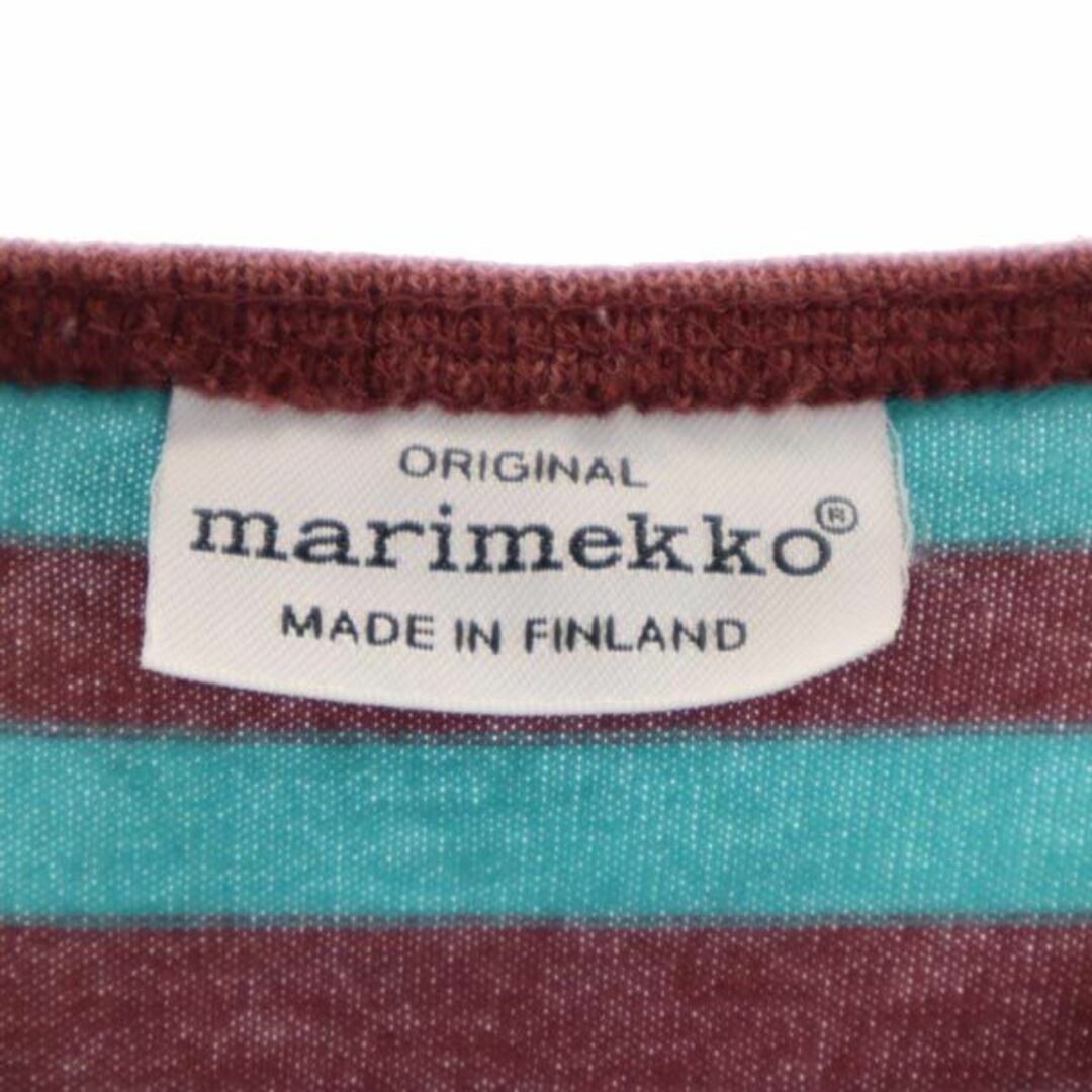 marimekko - マリメッコ ボーダー 長袖 Tシャツ M グリーン系 marimekko - マリメッコ ボーダー 長袖 Tシャツ M グリーン系