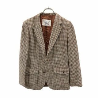 バーバリー(BURBERRY)のバーバリーズ 90s オールド ウール 千鳥格子柄 テーラードジャケット M ブラック系 Burberrys レディース(テーラードジャケット)