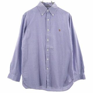 ラルフローレン(Ralph Lauren)のラルフローレン チェック 長袖 ボタンダウンシャツ 15（32-33） ブルー系 RALPH LAUREN メンズ(シャツ)