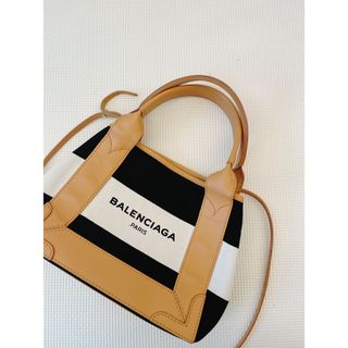 バレンシアガ(Balenciaga)の【レア限定品】バレンシアガ トートバッグ ネイビーカバス xs ボーダー(ハンドバッグ)