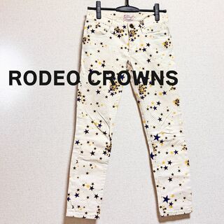 ロデオクラウンズ(RODEO CROWNS)のRODEO CROWNS　ロデオクラウンズ　パンツ　星柄　白　スキニー(カジュアルパンツ)