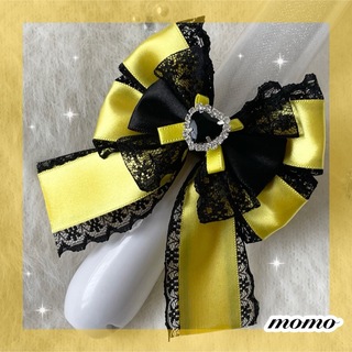 キンブレリボン 黄色 × 黒 yellow × black(アイドルグッズ)