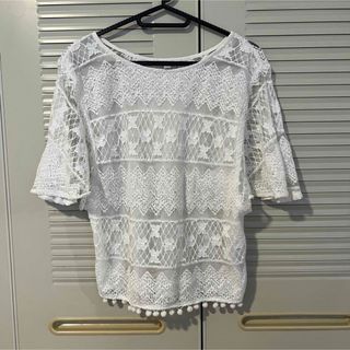 ゲス(GUESS)のGUESS（ゲス）レーストップス 半袖Sサイズ(Tシャツ/カットソー(半袖/袖なし))