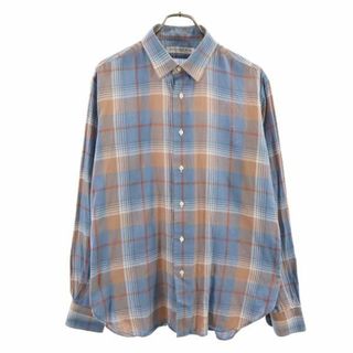 インディビジュアライズド チェック柄 長袖 シャツ ブルー系 INDIVIDUALIZED SHIRTS メンズ(シャツ)