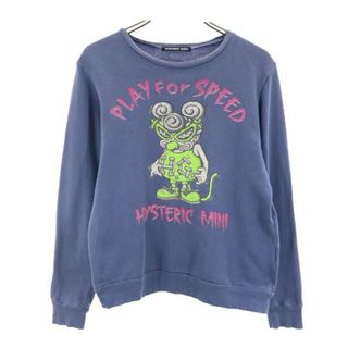 ヒステリックミニ 日本製 プリント 長袖 Tシャツ 140 ブルー系 HYSTERIC MINI ロンT キッズ(Tシャツ/カットソー)