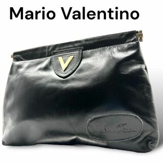 マリオバレンチノ(MARIO VALENTINO)のマリオ ヴァレンティーノ　クラッチバッグ　ブラック　レザー　K005(クラッチバッグ)