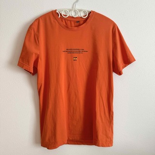 ストレッチ　Tシャツ　オレンジ　ジムウェア　トレーニングウェア　M 〜L 相当(Tシャツ(半袖/袖なし))