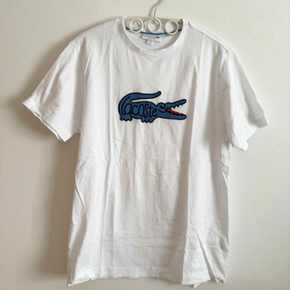 LACOSTE - メンズ　ラコステ　ビッグロゴ　Tシャツ　ユニーク　ホワイト　アジアサイズ M