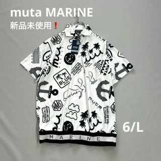 ムータ(muta)の新品未使用❗️ムータマリンゴルフ　6/L 半袖ポロシャツ　ヘムリブ　総柄(ウエア)