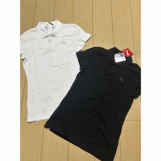 プーマ(PUMA)のPUMA プーマ ポロシャツ 白 黒 2点セット スポーツ S XS 半袖(ポロシャツ)