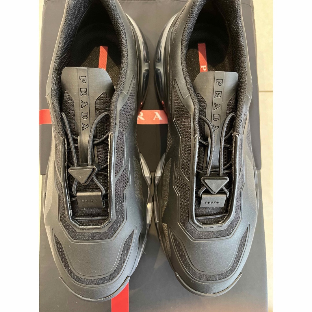 PRADA - (新品)PRADA コリジョンクロススニーカー 6.5 NERO 黒 PRADA - (新品)PRADA コリジョンクロススニーカー 6.5 NERO 黒
