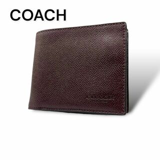 コーチ(COACH)のCOACH コーチ　折り財布　レザー　ブラウン　カードケース付き　A456(折り財布)