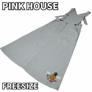 ピンクハウス(PINK HOUSE)の【魅力的なワンポイント✨】　ピンクハウス　デニム ワンピース ジャンパースカート(サロペット/オーバーオール)