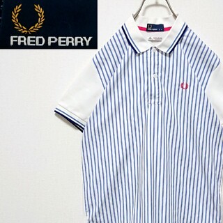 FRED PERRY - 希少 フレッドペリー トーマスメイソン 刺繍 ロゴ ストライプ 半袖 ポロシャツ