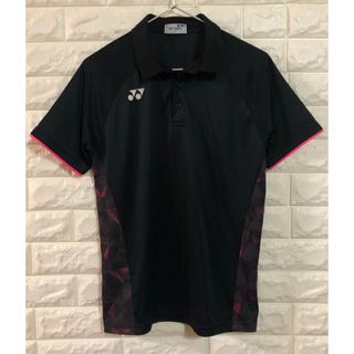 ヨネックス(YONEX)の美品　ヨネックス　ポロシャツ　ユニフォーム　ゲームシャツ　M 黒　ピンク(バドミントン)