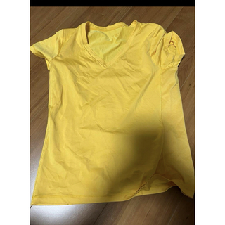 ユニクロ(UNIQLO)のUNIQLOドライTシャツ　黄色　Lサイズ(Tシャツ(半袖/袖なし))