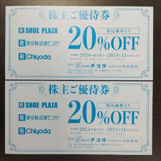 チヨダ(Chiyoda)のチヨダ株主優待20%Off券、2枚(ショッピング)