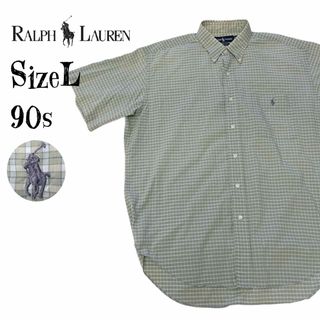 ラルフローレン(Ralph Lauren)の希少L★ラルフローレン 90s BARTLETT ポニー刺繍ロゴ 半袖シャツ(シャツ)