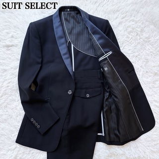 スーツカンパニー(THE SUIT COMPANY)のスーツセレクト 1釦サテンショールカラーシングルスーツ タキシード ブラック 黒(セットアップ)