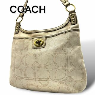 コーチ(COACH)のCOACH コーチ　ショルダーバッグ　ベージュキャンバス　A545(ショルダーバッグ)