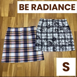 BE RADIANCE - ビーラディエンス　スカート　2点セット　チェック　黒　ネイビー　オレンジ
