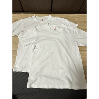 Hanes BEEFY-T S/CH （34-36）　古着　2枚セット(Tシャツ/カットソー(半袖/袖なし))
