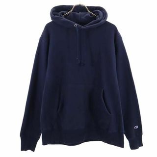 チャンピオン(Champion)のチャンピオン 長袖 リバースウィーブ スウェットパーカー M ネイビー Champion 裏起毛 ロゴ刺繍 メンズ(パーカー)