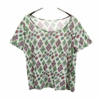 リミフゥ(LIMI feu)のリミフゥ 日本製 総柄 半袖 Tシャツ S グリーン系 LIMI feu レディース(Tシャツ(半袖/袖なし))