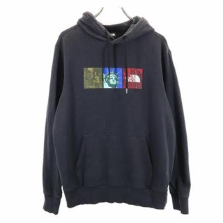 ザノースフェイス(THE NORTH FACE)のノースフェイス プリント 長袖 スウェット トレーナー M ブラック THE NORTH FACE アウトドア メンズ(スウェット)