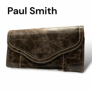 ポールスミス(Paul Smith)のPaul Smith ポールスミス　二つ折り長財布　ブラウン　レザー　A535(長財布)