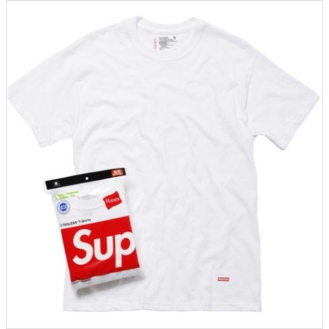 Supreme(シュプリーム)の送料無料！Supreme hanes Ｔシャツ白Ｌ正規品 メンズのトップス(Tシャツ/カットソー(半袖/袖なし))の商品写真