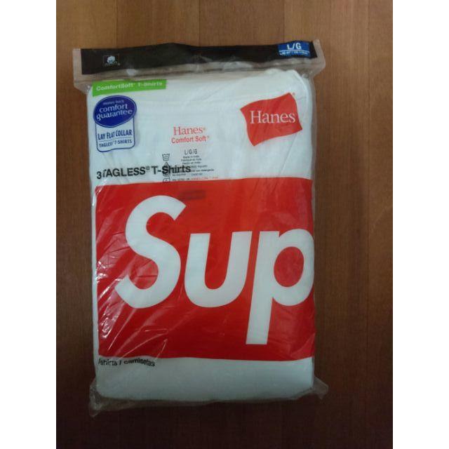 Supreme(シュプリーム)の送料無料！Supreme hanes Ｔシャツ白Ｌ正規品 メンズのトップス(Tシャツ/カットソー(半袖/袖なし))の商品写真