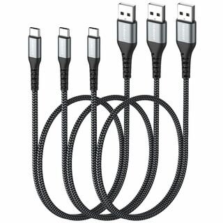 【サイズ:0.5m_色:グレー_商品数:3】SUNGUY USB C ケーブル (PC周辺機器)