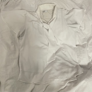 スーツセレクト M 白 ホワイト ブラウス シャツ トップス 半袖(シャツ/ブラウス(半袖/袖なし))