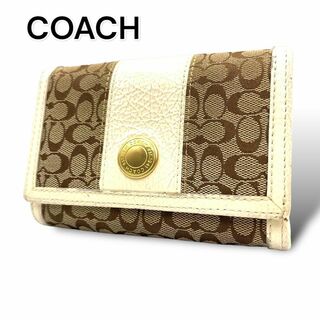 コーチ(COACH)のCOACH コーチ　折り財布　キャンバス&レザー　シグネチャー　A495(財布)