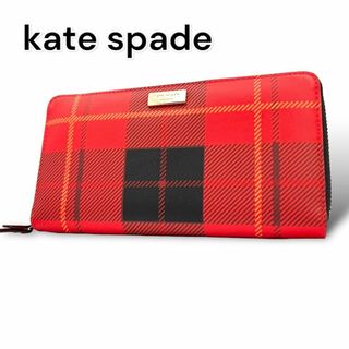 ケイトスペードニューヨーク(kate spade new york)のケイトスペード　長財布　ラウンドファスナー　レッド　A483(財布)