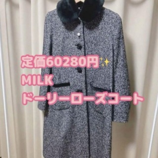 MILK - 【MILK】ミルク ドーリーローズコート ツイードブラック