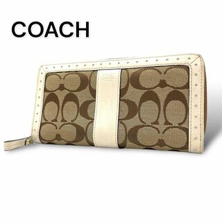 コーチ(COACH)のCOACH コーチ　長財布　ラウンドファスナー　シグネチャー　A451(財布)