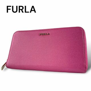 フルラ(Furla)のFURLA　フルラ　長財布　ラウンドファスナー　ピンク　レザー　A150(財布)
