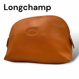 ロンシャン(LONGCHAMP)のLongchamp　ロンシャン　ポーチ　レザー　オレンジ　A332(その他)