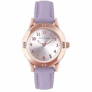 【色: パープル】ガールズ腕時計 レディース腕時計 女性時計 ファッション 人気(腕時計)