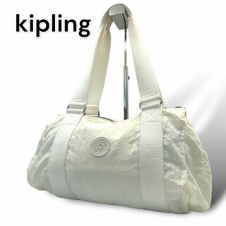 キプリング(kipling)のKIPLING　キプリング　ハンドバッグ　ホワイト　ナイロン　A446(ハンドバッグ)